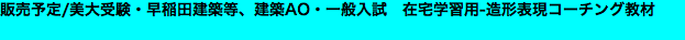 販売予定/美大受験・早稲田建築等、建築AO・一般入試　在宅学習用-造形表現コーチング教材